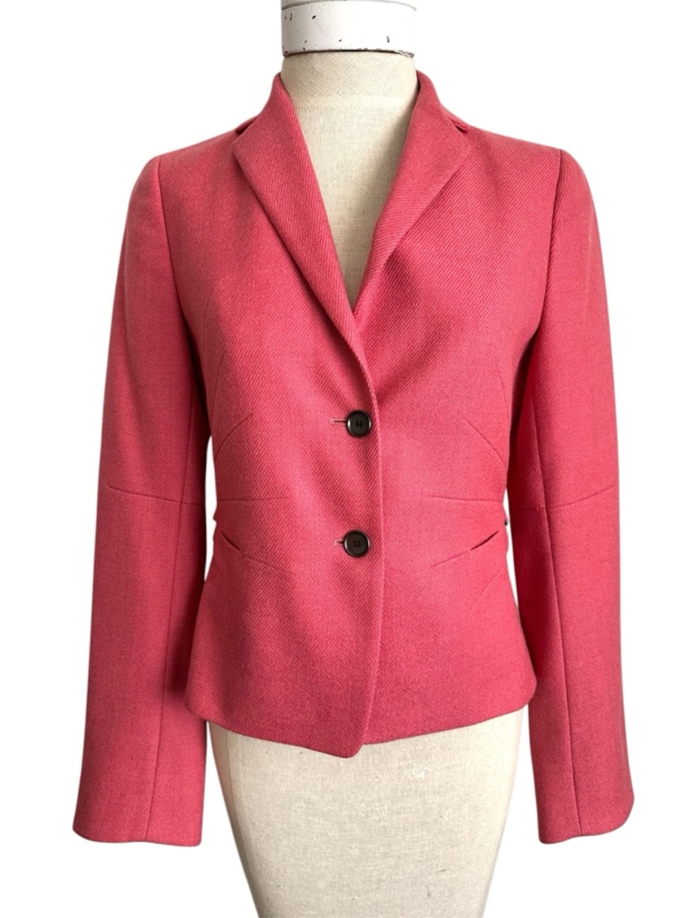 Akris Punto Coral Pink Wool Cashmere Blazer Size 6